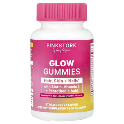 Желейные витамины Glow Gummies, Strawberry, 60 шт
