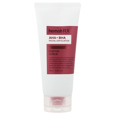 Пилинг для лица AHA + BHA Facial Exfoliator, Enzyme Scrub, 4.39 fl oz (130 ml)
