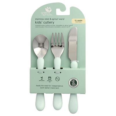 Stainless Steel & Sprout Ware® Детский Cutlery, 12+ Months, 3 Pieces