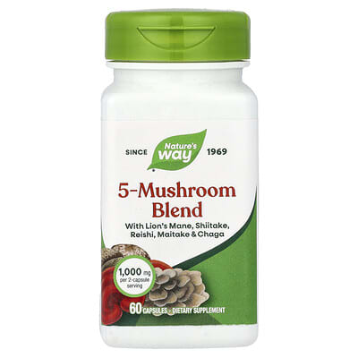 Смесь 5 видов грибов Nature's Way 60 капсул