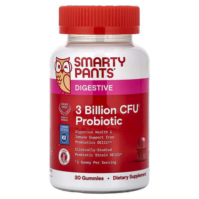 SmartyPants пробиотические жевательные конфеты, клубника, 30 штук