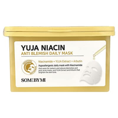 SOME BY MI маска для лица Yuja Niacin против несовершенств, 30 масок, 12.51 fl oz (370 ml)
