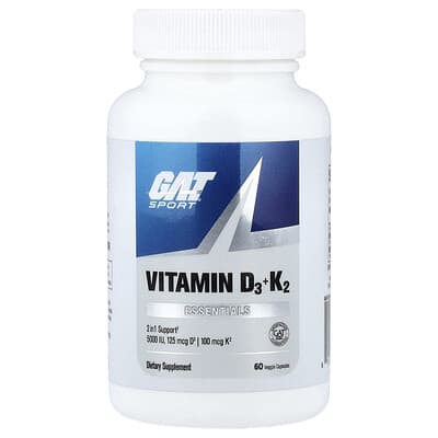 GAT Sport, Essentials, Vitamin D3 & K2, 60 вегетарианских капсул
