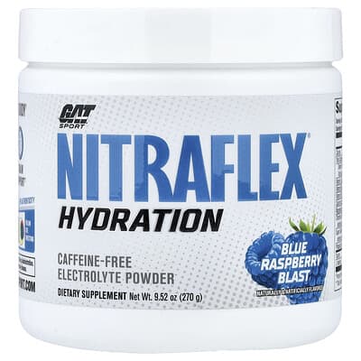 GAT Sport Nitraflex® Hydration, Blue Raspberry Blast, 9.52 oz (270 g)
