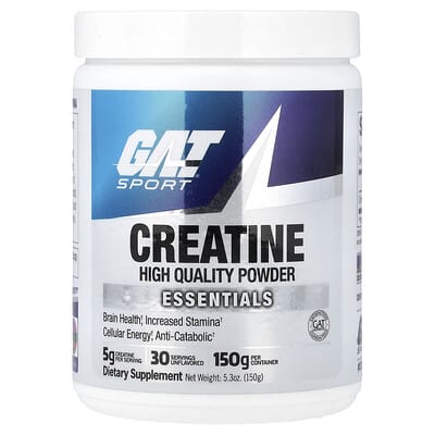 GAT Sport, Essentials, порошок креатина, без вкуса, 5.3 oz (150 g)