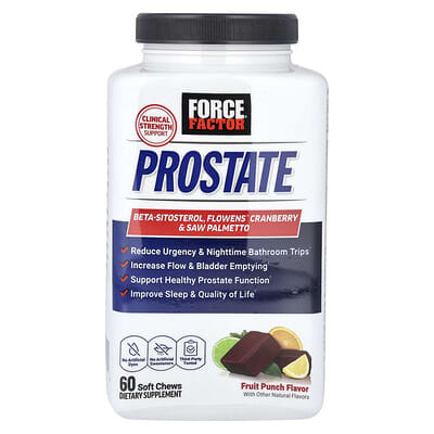 Force Factor Prostate, Fruit Punch, 60 мягких жевательных таблеток