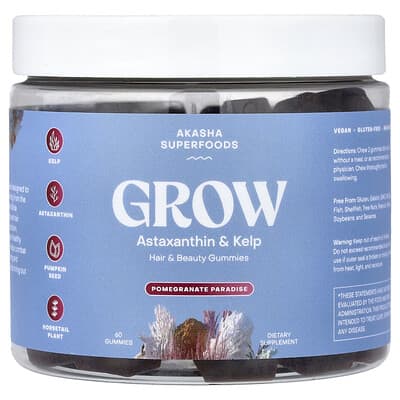 Жевательные витамины Grow, Hair & Beauty, Pomegranate Paradise, 60 шт