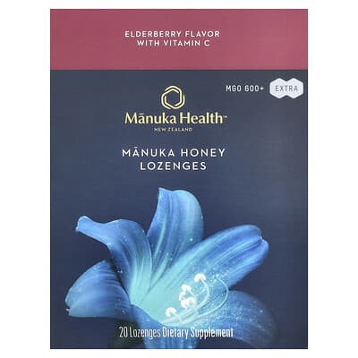 Леденцы Manuka Honey Elderberry, MGO 600+, 20 шт.