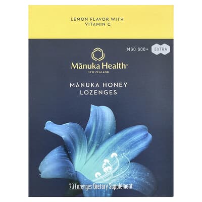 Manuka Honey Lozenges, Lemon, MGO 600+, 20 Lozenges