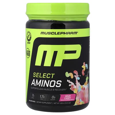 MusclePharm Select Aminos, вкус Sour Candy, 12.5 oz (355 g)