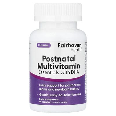 Мультивитамины Fairhaven Health Postnatal Essentials с DHA 60 Capsules