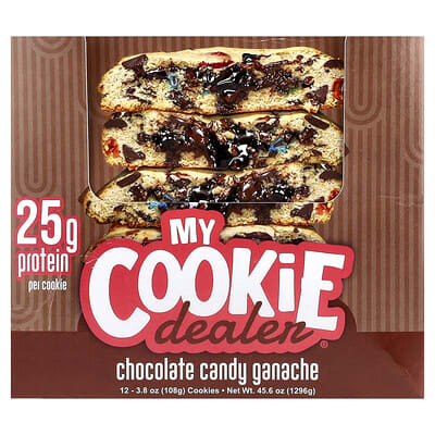 Protein Cookie, Chocolate Candy Ganache, 12 Cookies, 3.8 oz (108 g) Each