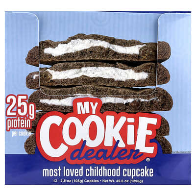Protein Cookie, Most Loved Childhood Cupcake, 12 Cookies, 3.8 oz (108 g) Each