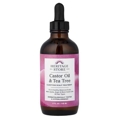 Castor Oil & Tea Tree, Clarifying Scalp Treatment, All Hair Types, 4 fl oz (118 ml)