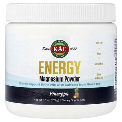 Energy Magnesium Powder, Pineapple, 5.3 oz (153 g)