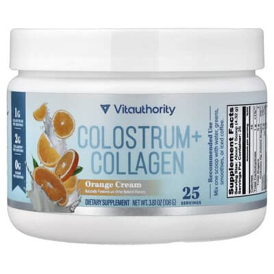 Коллаген + Колострум, Orange Cream, 3.81 oz (108 g)