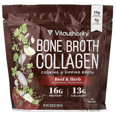 Коллагеновый бульон Vitauthority Beef & Herb, 10.9 oz (315 g)