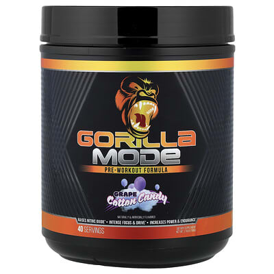 Gorilla Mind Mode, предтренировочная формула, вкус Grape Cotton Candy, 1.74 lb (788 g)