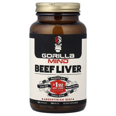 Beef Liver Печень говяжья, 750 mg, 120 капсул
