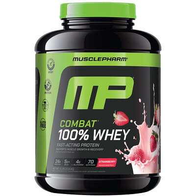 Combat® 100% Whey Protein Powder, Strawberry, 5 lbs (2.24 kg)