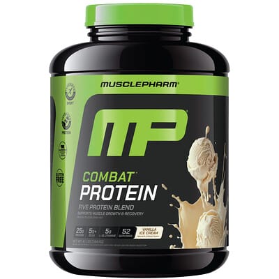 Combat® протеиновый порошок, ванильное мороженое, 4.1 lbs (1.84 kg)