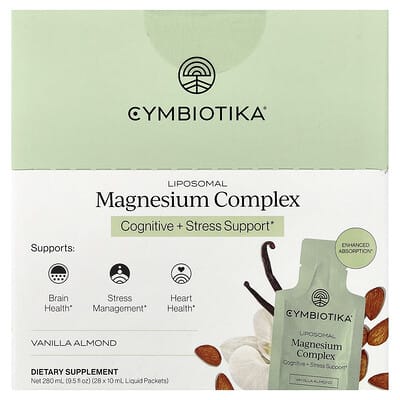 Липосомальный магний Cymbiotika Vanilla Almond 28 Liquid Packets 0.3 fl oz (10 ml) Each