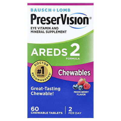 AREDS 2 Formula, Mixed Berry, 60 Chewable Tablets