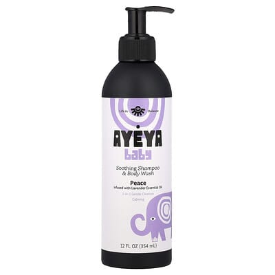 Ayeya мягкий шампунь и гель для душа для детей, лаванда, 12 fl oz