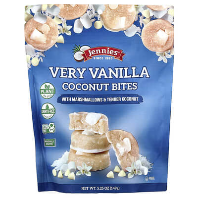 Jennies Macaroons Кокосовые десерты Very Vanilla с маршмэллоу и нежным кокосом, 5.25 oz (149 g)