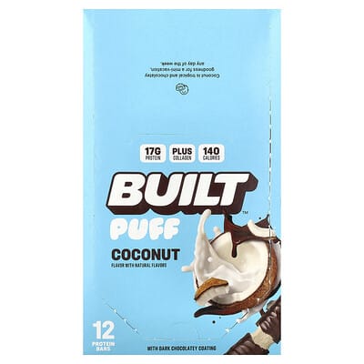 Протеиновые батончики Puff Coconut 12 штук 1.41 oz (40 g)