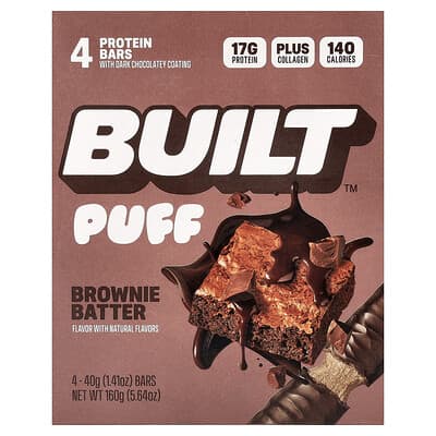 Протеиновые батончики Puff Brownie Batter 4 шт. 1.41 oz (40 g) каждый