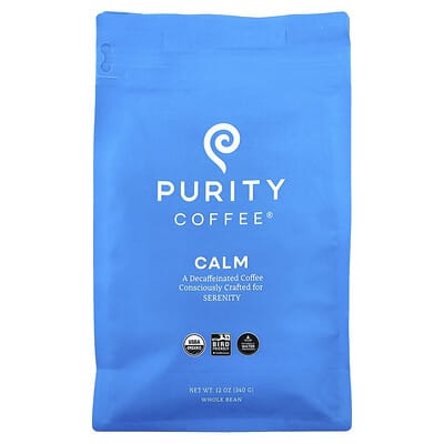 Calm, Whole Bean, Decaffeinated, 12 oz (340 g)