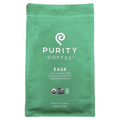 Кофе Purity Coffee Ease, Ground, Dark Roast, 12 oz (340 g)