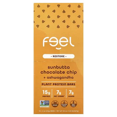 Restore протеиновые батончики Sunny Buddy + Ashwagandha, 10 шт, 2 oz (57 g) каждый