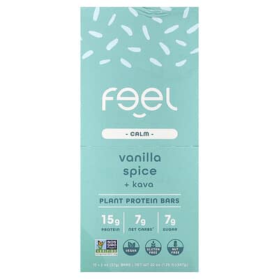 Протеиновые батончики Calm Vanilla Spice + Kava, 10 шт, 2 oz (57 g) каждый