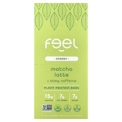 The Feel Bar протеиновые батончики Matcha Latte + Caffeine 10 шт.
