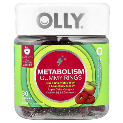 Metabolism Gummy Rings, Snappy Apple, 30 Gummies