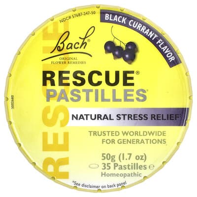 Rescue® Pastilles, Natural Stress Relief, Black Currant, 35 Pastilles