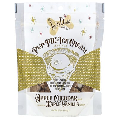 Лакомство для собак Pup-Pie® & Ice Cream Apple Cheddar Slice Swirled with Maple Vanilla Scoop, 5 oz (142 g)