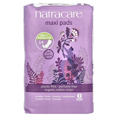 Natracare прокладки Maxi, с покрытием из органического хлопка, regular, 14 шт