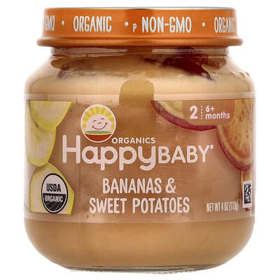 Happy Baby®,  6+ Months, Bananas & Sweet Potatoes, 4 oz (113 g)