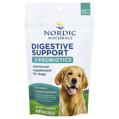 Digestive Support + Probiotics, For Dogs, Bone Broth, 30 Soft Chews, 5.29 oz (150 g)