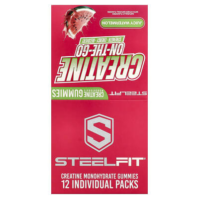 Creatine On-The-Go™, Creatine Monohydrate Gummies, Juicy Watermelon, 12 Packs, 0.8 oz (22 g) Each