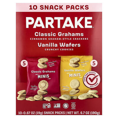 Mini Vanilla Wafers & Classic Grahams, 10 Snack Packs, 0.67 oz (19 g) Each