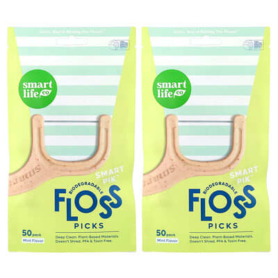 Smart Pik™ Floss Picks, Mint, 100 Pack
