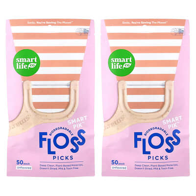 Floss Picks, Unflavored, 100 Pack