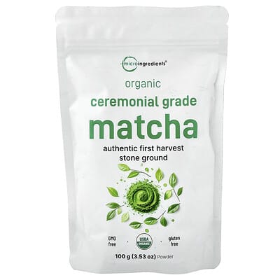 Порошок матча органический церемониального качества Micro Ingredients, 3.53 oz (100 g)