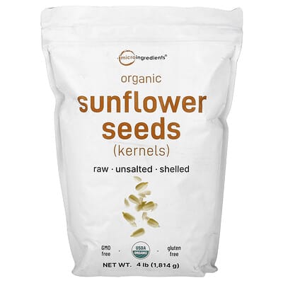 Organic Sunflower Seeds, Unsalted, 4 lb (1,814 g)
