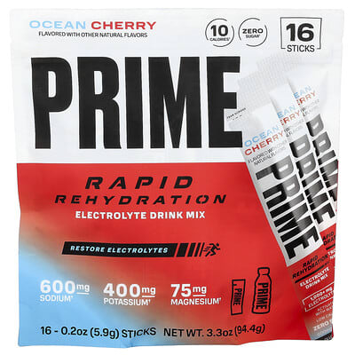Rapid Rehydration, Electrolyte Drink Mix, Ocean Cherry, 16 Sticks, 0.2 oz (5.9 g) Each