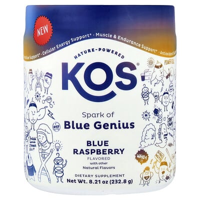 KOS Spark of Blue Genius, Blue Raspberry, 8.21 oz (232.8 g)